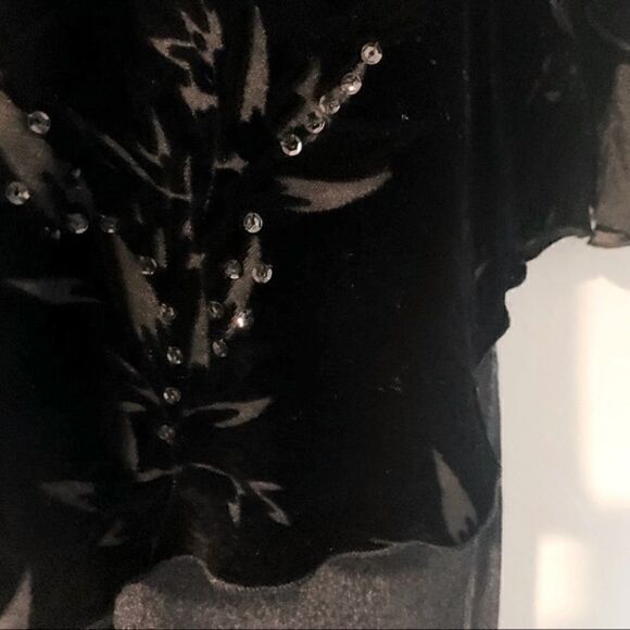 Alexandra Bartlett Black Velvet Blouse Size Small - Picture 4 of 10